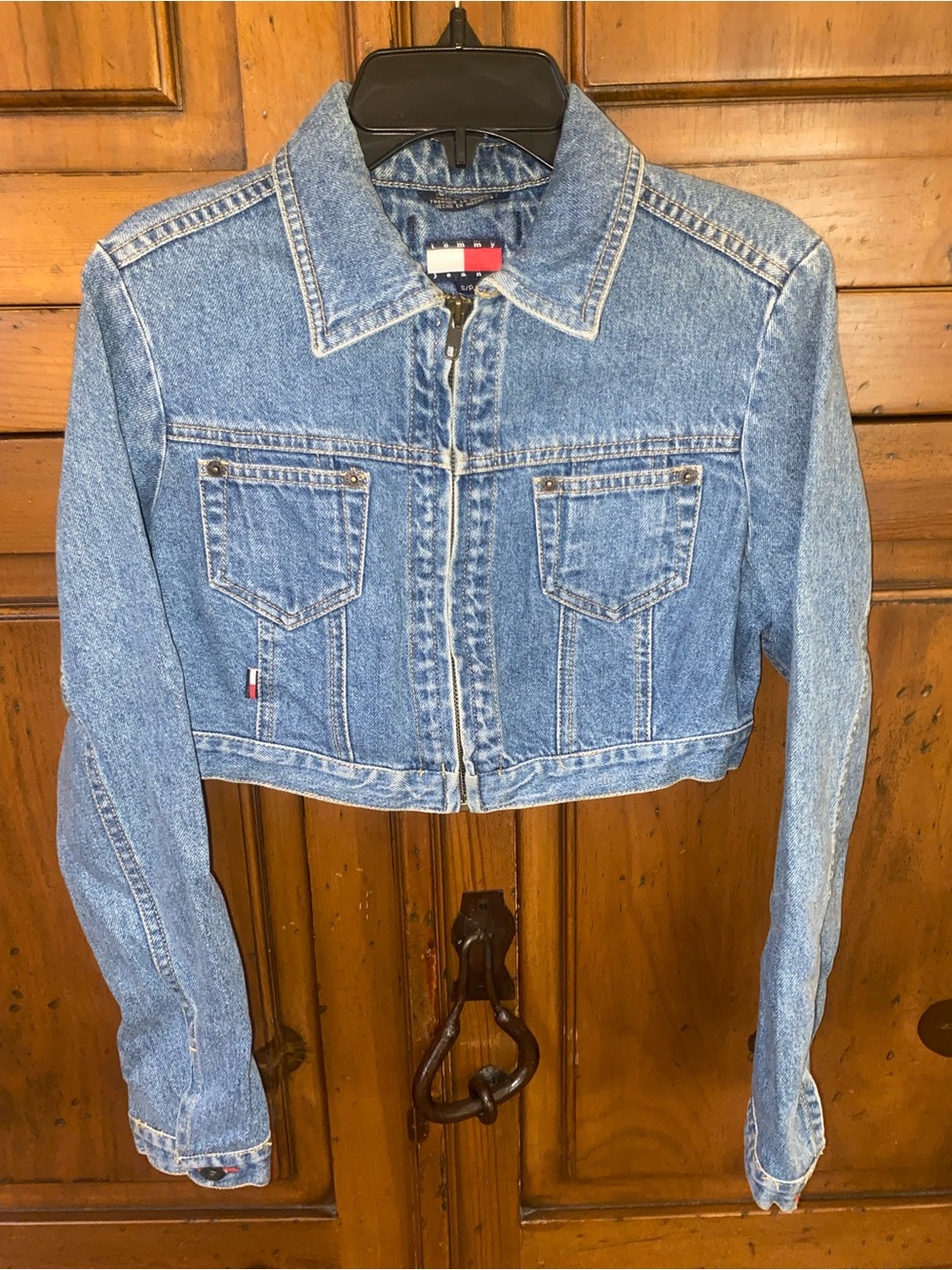 Vintage Tommy Hilfiger Cropped Denim Jean Jacket Size Small